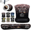 Mouse Pad with Wrist Support Ergonomic Gel Mouse Pad Memory Foam Keyboard Wrist Rest Suitable for Office Typing Games Desktop Decoration Rose Gold Glitter Black MousePads