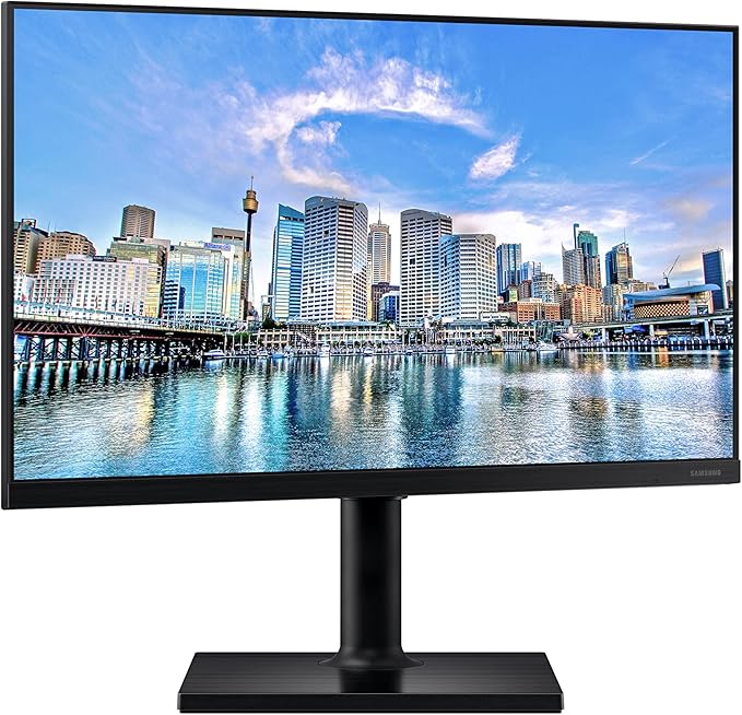 SAMSUNG FT45 Series 24-Inch FHD 1080p Computer Monitor 75Hz IPS Panel HDMI DisplayPort USB Hub Built-in Speakers Height Adjustable Stand 3 Yr WRNTY (LF24T450FZNXGO)Black