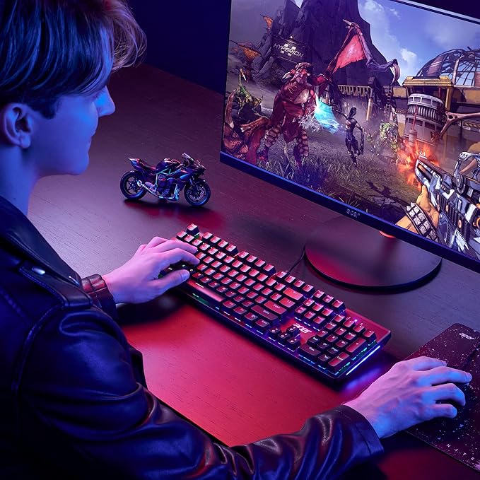 acer Nitro Gen 2 Wired Gaming Keyboard - RGB Illuminated Keyboard | 100% Anti-Ghosting (N-Key Rollover) | Mechanical Axis | Ergonomic Arc Keycaps | Embedded Multimedia Keys (Pack of 1)