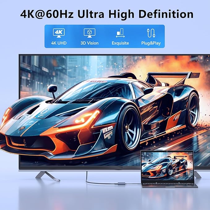 Dual HDMI Adapter for 2 Monitors Double 4K@60Hz HDMI Splitter for dual monitors Dual Monitor Adapter hdmi Splitter Extended Display USB C Laptop Docking Station Dual monitor for Dell/Mac/HP/Lenovo