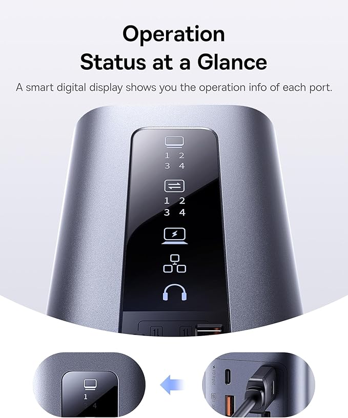 Baseus Laptop Docking Station 11 in 1 Triple 4K Display HDMI/DP 10Gbps USB A/C Fast Data PD 100W Ethernet Audio USB C Docking Station for Windows/Dell/HP/Lenovo/Asus/Acer/Mac (Include Charger)
