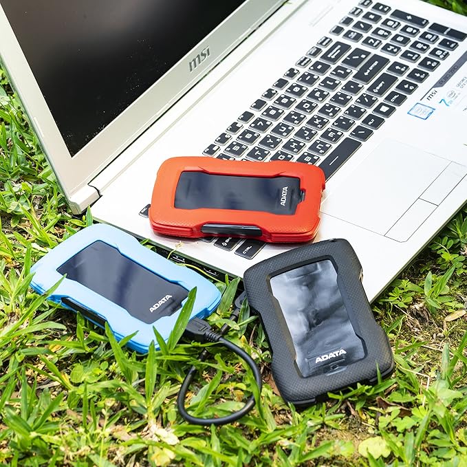 ADATA Durable Series HD330: 1TB Red External USB 3.1 Portable Hard Drive Gaming Console Compatible