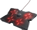 Trust Gaming GXT 278 Yozu Laptop Cooling Stand Cooler for 17.3 inch Laptops Height Adjustable Stand 4 Illuminated Fans Adjustable Fan Speed - Black