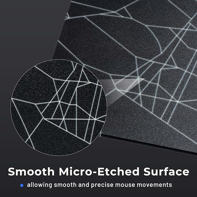 XVX Glass Mouse Pad for Gaming Black Spider Webs Hard Gaming Mousepad Professional Large Mouse Mat 410mm*310mm Special Glass Surface with Improved Precision and Speed