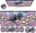 Ergonomic Keyboard Wrist Rest &amp Mouse Pad Wrist Rest SetXL Gaming Desk Mat 31.5x 11.8Non-Slip BaseMemory FoamEasy Typing Pain Relief for Office &amp HomeDragon with Roses Skulls