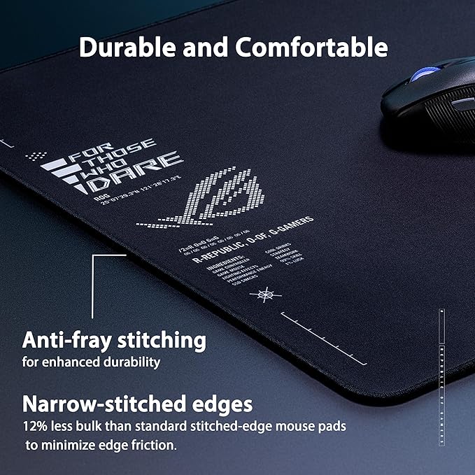 ASUS ROG Sheath II XXL Gaming Mouse Pad – 35.4” x 15.7” Advanced Cooling Fabric 1.5X Smoother Textile-Weave Surface Flat-Stitched Durable Edges Non-Slip Base - Black