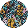 Elyse Breanne Design 8.5 Inch Round Mouse Pad for Computer Desktop Protector Non-Slip Rubber Backing Black Floral