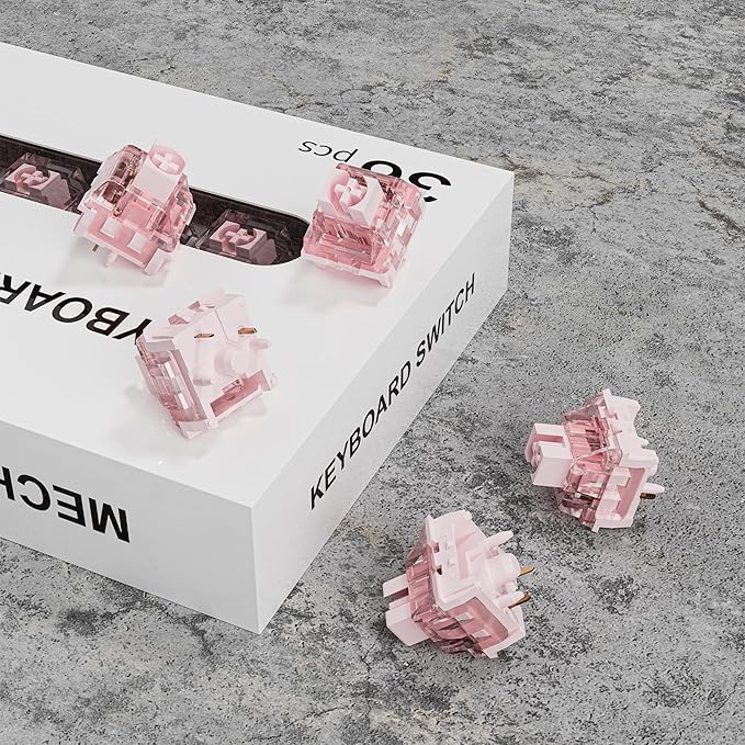 Zhouwang Frosting Keyboard Switches 5-Pin Tactile pre-Lubricated switches Dustproof and Water-Resistant Suitable for Mechanical Gaming Keyboards.(108Pcs)
