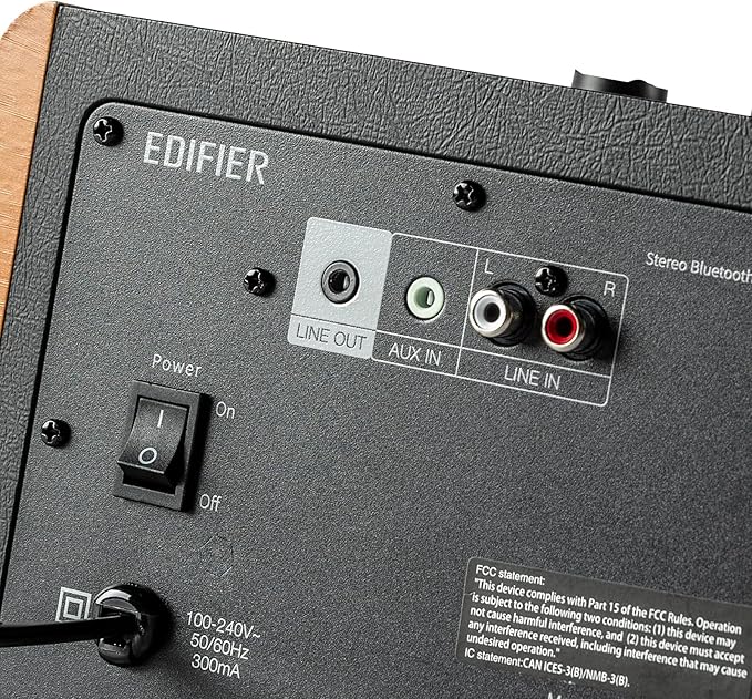 Edifier D12 Integrated Desktop Computer Speakers with Bluetooth 5.0 Wireless Stereo Tabletop Speaker 70 Watts RMS with Subwoofer Line Out RCA Aux Input for PC Monitor Laptop - Wooden Enclosure