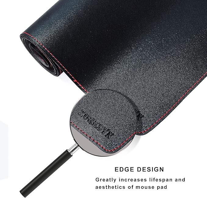 ZORESYN Office Desk Pad 74.8x35.4inch Large Mouse pad Desk Mat Waterproof PU Leather Desk Blotter Protector Desk Accessories with Non Slip Base for Home Office (Black)