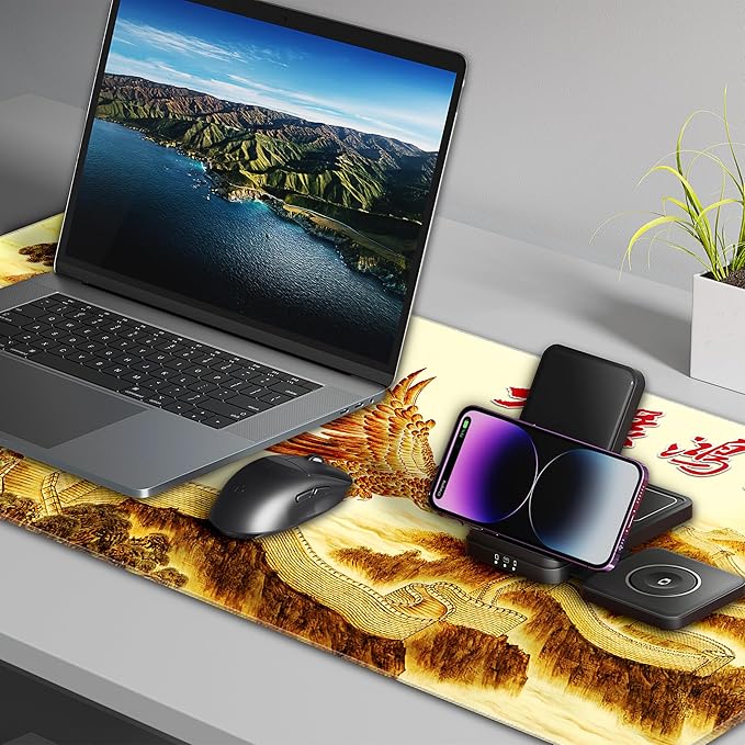 LL-COEUR XXL Landscape Gaming Mouse Pad Computer Keyboard Mat Office Desk Pad (Eagle 35.4 x 15.7 x 0.12)