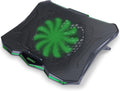 ENHANCE Cryogen 5 Gaming Laptop Cooling Pad Stand - Laptop Cooler with 7 Adjustable Height Settings &amp Dual USB Ports up to 17 inches - 1 Ultra Quiet High Performance LED Fan 800 RPM - Green
