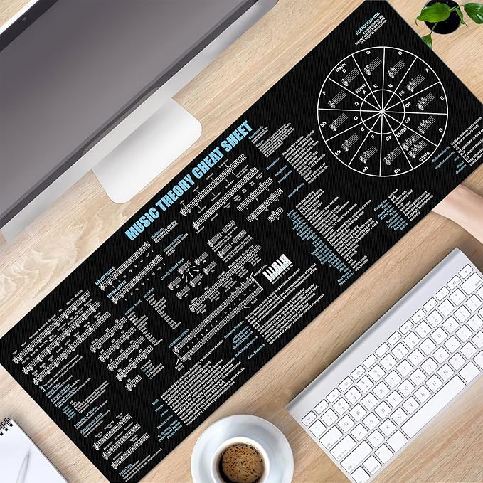 Music Theory Cheat Sheet Mouse Pad Mouse Mat Quick Reference for Music Students Composers Pianists Guitarists Teachers Essential Computer Accessories for Study Work and Reference Purposes KMH
