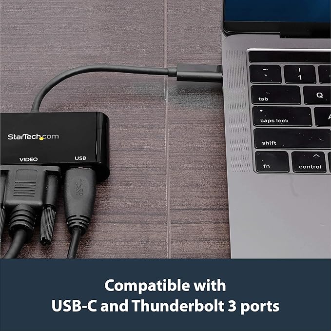 StarTech.com USB-C VGA Multiport Adapter - USB-A Port - with Power Delivery (USB PD) - USB C Adapter Converter - USB C Dongle