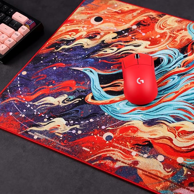 Mouse Pads EspTiger QingSui Xuan - XuanNiao (480 x 400 x 4mm) Standard Size Silky Ultra-Fine Woven Fabric Skin-Friendly Cloth Large Gaming Mousepad - Multi-Color Firebird Design