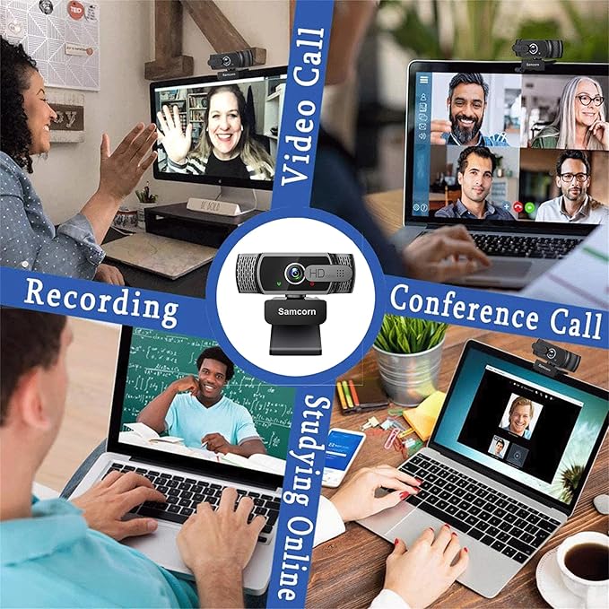 Webcam with Microphone for Desktop1080P HD USB Webcam Live Streaming Laptop PC Computer Web Camera for Video Calling Conferencing Recording Gaming AutoFocus 3D Noise Reduction