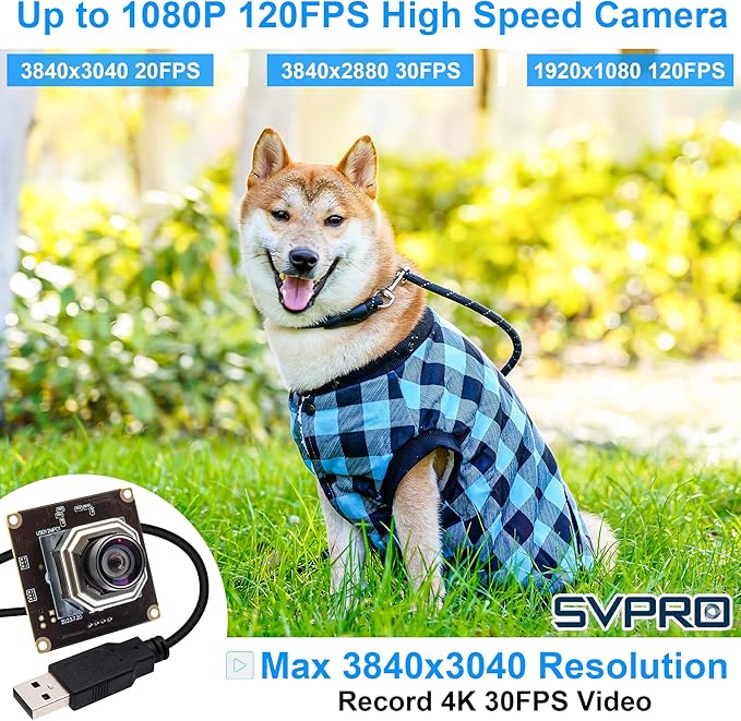 SVPRO 120FPS 1080P Autofocus Camera Module for Computer Laptop IMX577 12MP UVC Camera 4K 30fps Lightburn Camera USB2.0 Industrial Video Camera Wide Angle Bord Camera for Computer Vision