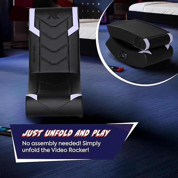 X Rocker Video Gaming Floor Rocker Chair Built-in Audio Foldable for Gamers Bedroom or Game Room for Boys Girls Teens 5-17 Gifts for Gamers
