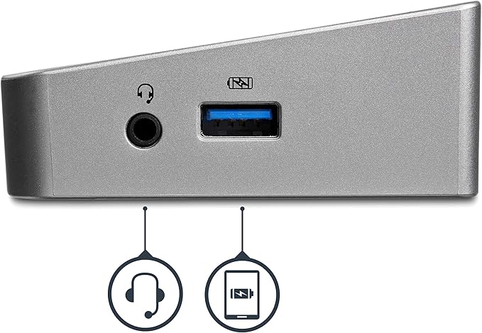 StarTech.com Triple Monitor USB 3.0 Docking Station 2x 4K DisplayPort &amp HDMI USB Type A Universal Laptop Dock Windows/Mac TAA