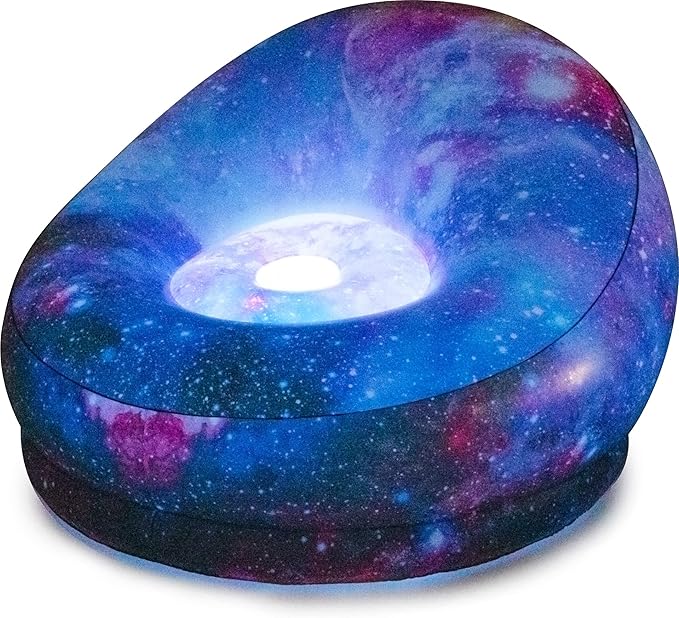 Air Candy Galaxy LED Illuminated Inflatable Chair – Light-Up Gaming Lounge Seat with Multicolor LEDs Waterproof PVC Portable Indoor Outdoor Seating