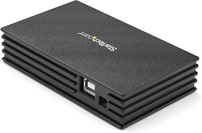 StarTech.com 4 Port Compact Black USB 2.0 Hub - Bus-powered or with Included Power Adapter - Portable Mac/PC laptop hub TAA (ST4202USB)