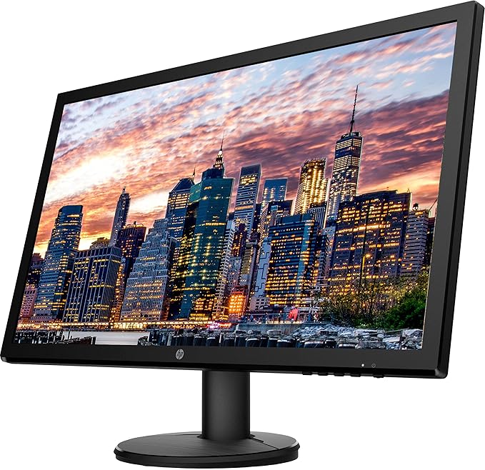 HP V24 FHD 1920x1080 Monitor Bundle with HDMI FreeSync Low Blue Light and Mini Bluetooth Speaker for Professional Sound Built-in Microphone and Remote Shutter for Photos