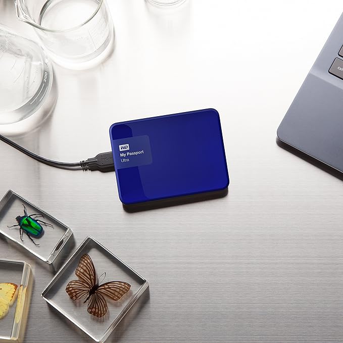 WD 1TB My Passport Ultra USB 3.0 Secure Portable External Hard Drive Blue (WDBGPU0010BBL-NESN) [Old Model]