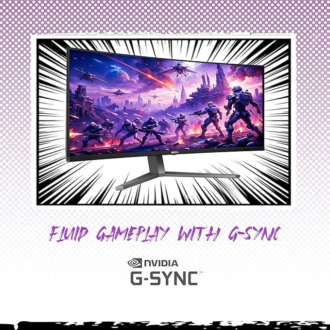 AOC Agon PRO AG346UCD 34'' Ultra Wide Curved QD OLED Gaming Monitor 21:9 WQHD 3440x1440 175Hz 0.03ms G-Sync Compatible HDR 400 True Black USB 3.2 Height Adjustable Console Gaming Ready