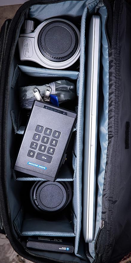 SecureData SecureDrive KP 1TB SSD Hardware Encrypted USB 3.0 External Drive FIPS 140-2 Level 3 Unlock via Keypad TAA Compliant CJIS HIPAA CMMC GDPR Compliant Works with Mac and Win Free AV