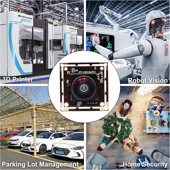 SVPRO 16MP Wide Angle USB Camera for ComputerUSB Camera Module 1/2.8 CMOS IMX298 UVC 3D Printer Camera Video WebcamUSB Industrial Camera Module with 3.3ft/1m Cable
