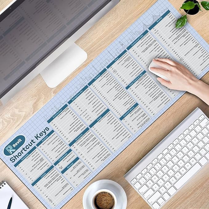 Autodesk Revit Shortcut Keys Mouse Mat Revit Cheat Sheet Revit Quick Reference Extra Large Mousepad Gift for Architect Office Desk Decor Desk Mat KMH