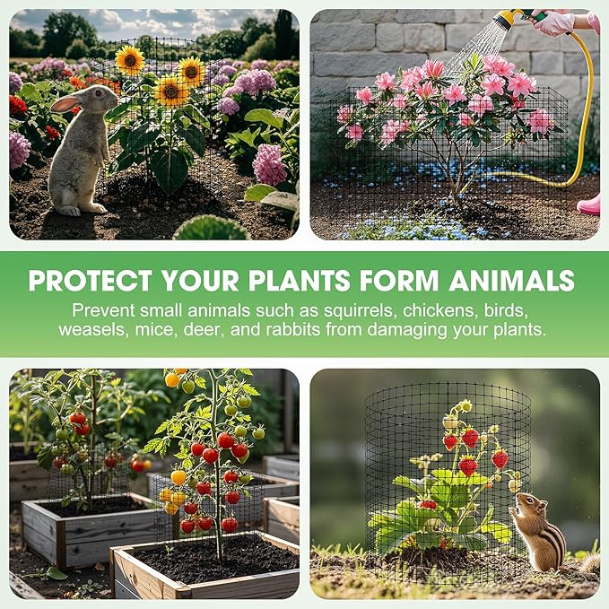 60PCS Plant Protection from Animals 12x12 Inch Metal Wire Plant ProtectorsPlant Cages to Keep Animals Out Sturdy Bunny Barricades Chicken Wire Cloche Plant Protectors for Shrubs Flowers Vegetables