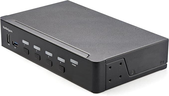 StarTech.com 4 Port HDMI KVM Switch - Single Monitor 4K 60Hz Ultra HD HDR - Desktop HDMI 2.0 KVM Switch with 2 Port USB 3.0 Hub (5Gbps) and 4X USB 2.0 HID Audio - Hotkey Switching - TAA