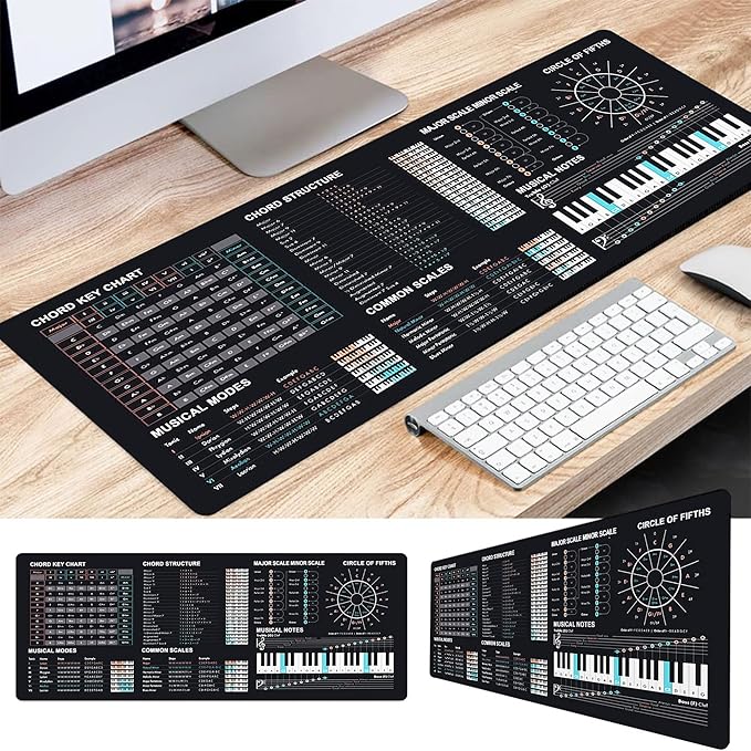Music Theory Cheat Sheet Mousepad Music Theory Mouse Mat Music Cheat Sheet Mouse Pad ChordsPiano Cheat Sheet Beginners Musician Music ProductionHome Studio Music Studio Beat Making KMH