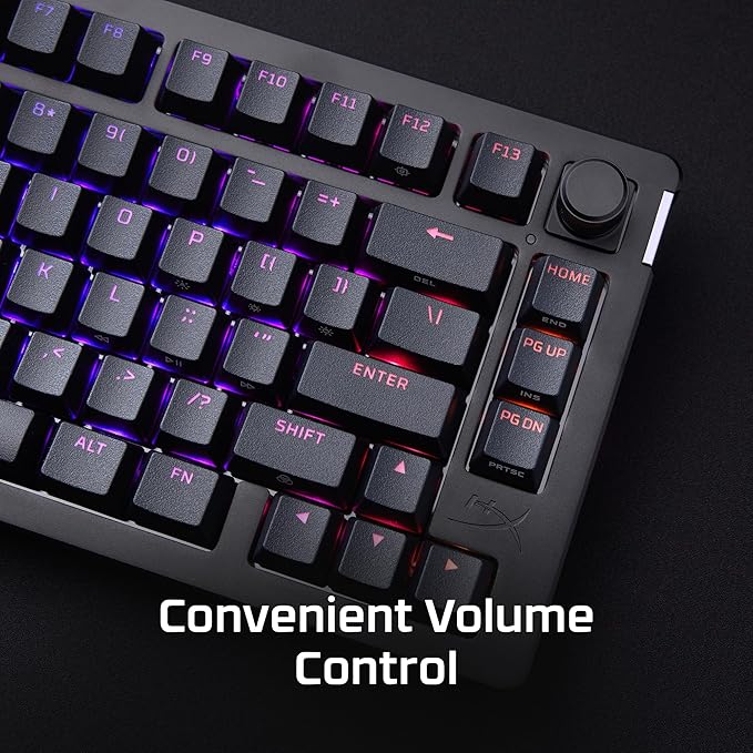 HyperX Alloy Rise 75 – Hot-Swappable 75% Mechanical Gaming Keyboard PC Ambient Light Sensor Gasket Mounted HyperX Linear Switches