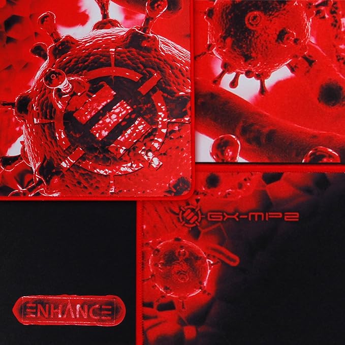 ENHANCE Extended Large Gaming Mouse Pad - XL Mouse Mat (31.5 x 13.75) Anti-Fray Stitching for Professional eSports with Low-Friction Tracking Surface and Non-Slip Backing - Red
