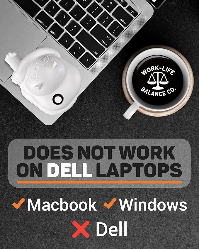 Work-Life Balance Randomized Mouse Jiggler Undetectable Trackpad - Mechanical Mouse Mover Device for Laptop Keep Screen Active Automatic Mouse Shaker for Remote Work Essential No USB - Gray Cat