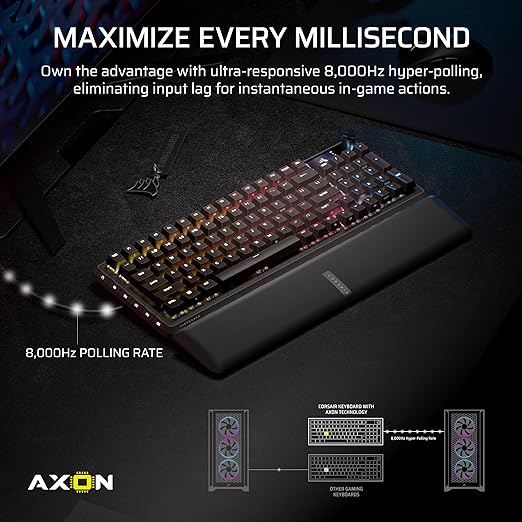 Corsair Vanguard PRO 96 Wired Hall Effect Magnetic Mechanical Gaming Keyboard – 96% Layout MGX Hyperdrive Switches 8000Hz Polling Rapid Trigger Virtual Stream Deck SOCD Flashtap QWERTY US