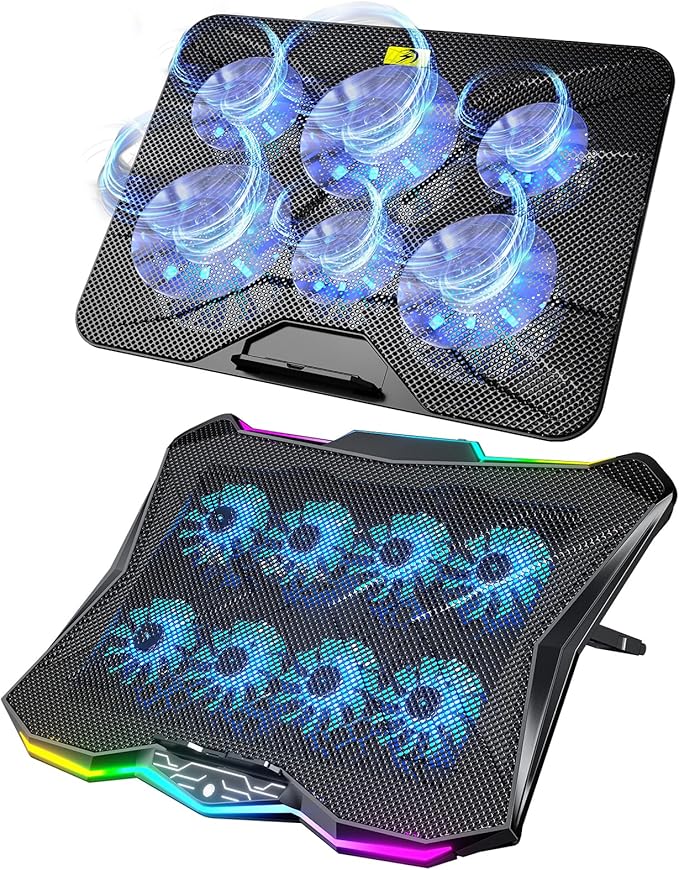 AICHESON 003 Blue Laptop Cooler Pad and AA3 Gaming Laptop 8 Cooling Fans Set
