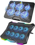 AICHESON 003 Blue Laptop Cooler Pad and AA3 Gaming Laptop 8 Cooling Fans Set