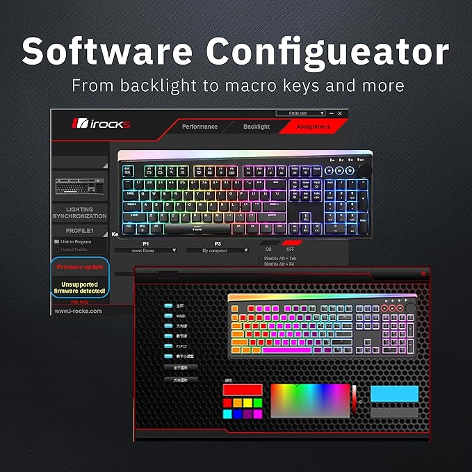 iRocks K71R Wireless RGB Mechanical Gaming Keyboard Switches BrownPBT 107 Keys NKRORGB BacklitPro Keyboard for Gaming and WorkDual Interface Wireless &amp Wired Windows Laptop PC MacBlack