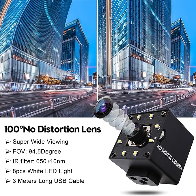 SVPRO 12MP USB Camera with Light 4K 30fps/1080P 120fps High Speed Lightburn Camera IMX577 Low Light USB External Computer Webcam with Wide Angle for PC LaptopLinuxWindowsAndroidMacOS