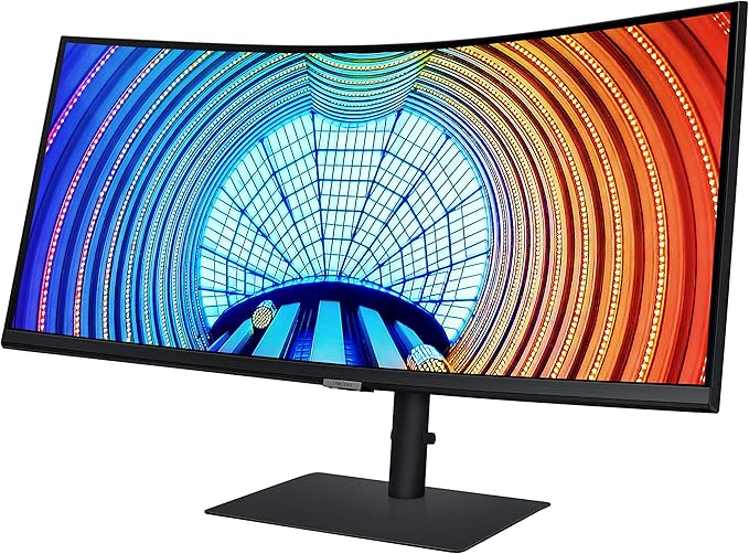 SAMSUNG 34 inch S65UA Ultra WQHD (3440x1440) Curved Monitor 100Hz HDR10 HDMI DP LAN 90W USB-C Charging Tilt/Swivel/Pivot Stand (LS34A650UXNXGO)
