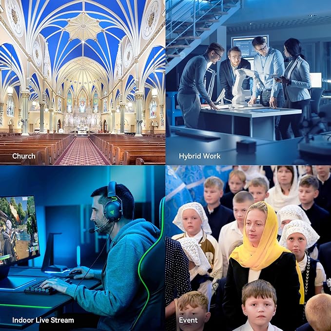 Tenveo 4K NDI PTZ Camera AI Humanoid &amp Face Auto-Tracking 20X Optical + 8X Digital Zoom USB3.0/HDMI/LAN PoE IP Live Streaming for Church Worship Broadcast Events Video Conference YouTube OBS