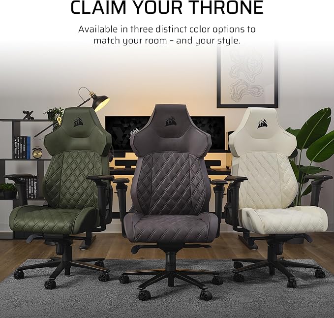 Corsair TC500 Luxe Gaming Chair – Premium Breathable Fabric – Wide Seat – Five-Way Adjustable Armrests – Adjustable Built-in Lumbar Support – 90-135 Degree Recline – Frost