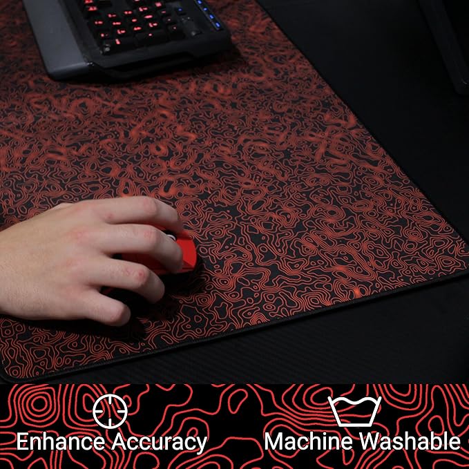 CrashPad XXL Gaming Mouse Pad - 36 x 16 - Thick Extended Gaming Desk Mat (White)