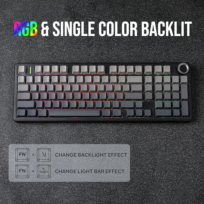 EPOMAKER X Aula F99 PRO Wireless Gaming Keyboard with 8000mAh Battery Hot Swappable Creamy Keyboard 2.4GHz/Type-C/BT5.0 NKRO RGB Backlit for Win/Mac/Gaming (Black Gradient)