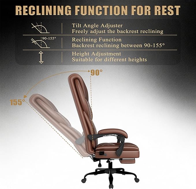 Gaming Chair Office Chair with Inflatable Lumbar Support Ergonomic Comfortable Wide Computer Chair with Footrest and Linked Soft Armrests High Back 3D Enveloping Seat Cushion
