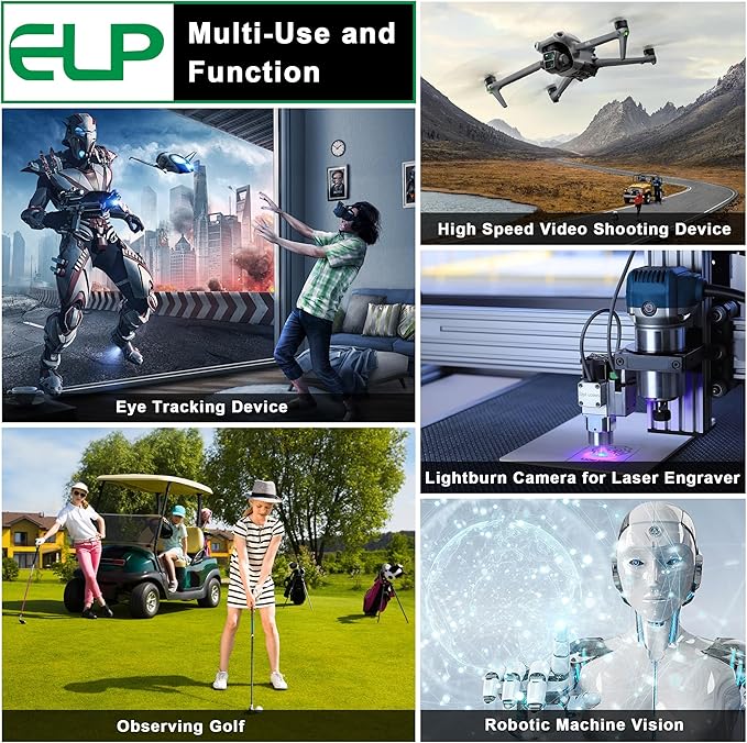 ELP 260FPS USB Camera for Computer - 2.9mm Wide Angle Lens 2MP Mini USB2.0 PC Camera CMOS OV4689 260FPS@360P 120FPS@720P 60FPS@1080P FHD Webcam for Jetson Nano