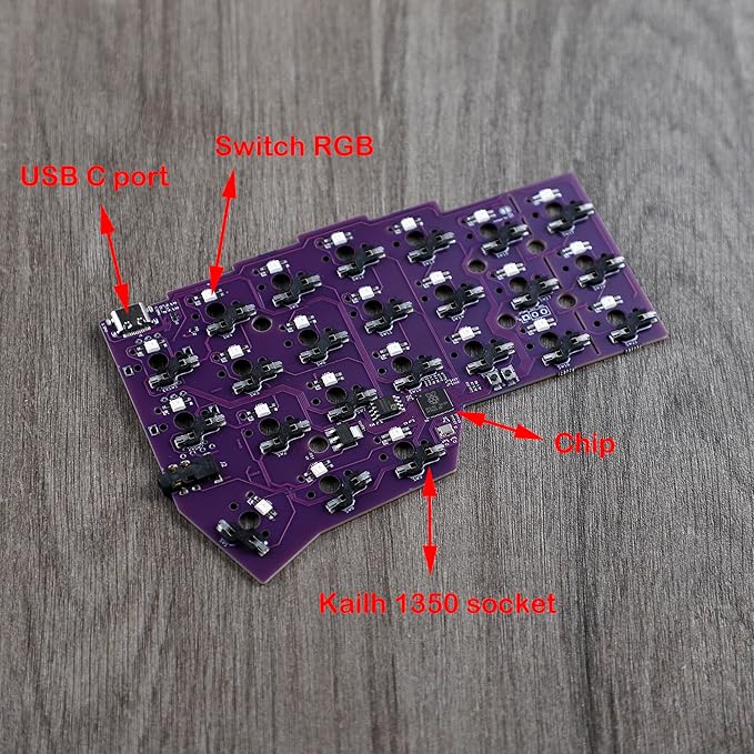 YMDK Low Profile Split Chocolate Keyboard Corne V4.1 Ergonomic 46 Keys Hotswappable 40% Layout 3D Print Case PLA RGB Vial Keyboard Kit